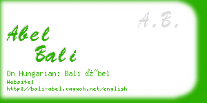 abel bali business card